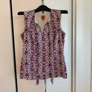 Tory Burch Sleeveless Pussy Bow Blouse